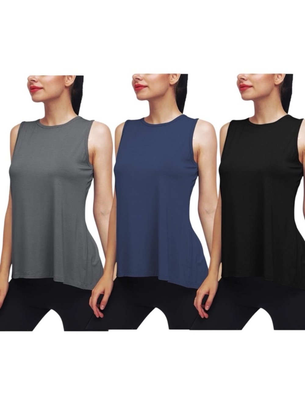 Sleeveless Crewneck Women’s Workout Tank Tops - Set of 3 - Size M (NWOT)